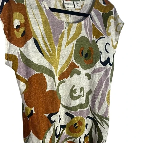 Rachel Zoe Women's Relaxed Floral Cap Sleeve Blouse Medium - Picture 5 of 9
